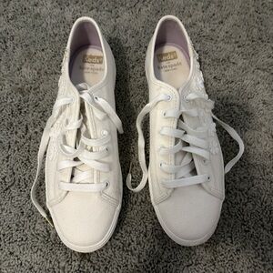 Keds Women's White and Lavender Sneakers
